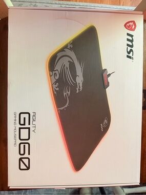 MSI GD60 Agility RGB Gaming Mousepad - Black with 6 lighting effects